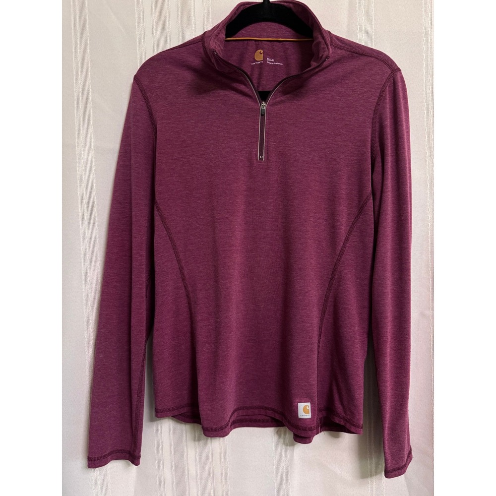 Carhartt Force Womens Small 4-6 Purple Quarter Zip Pullover Long Sleeve Shirt